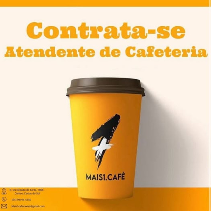 MAIS1CAFÉ CONTRATA ATENDENTE -6 HORAS