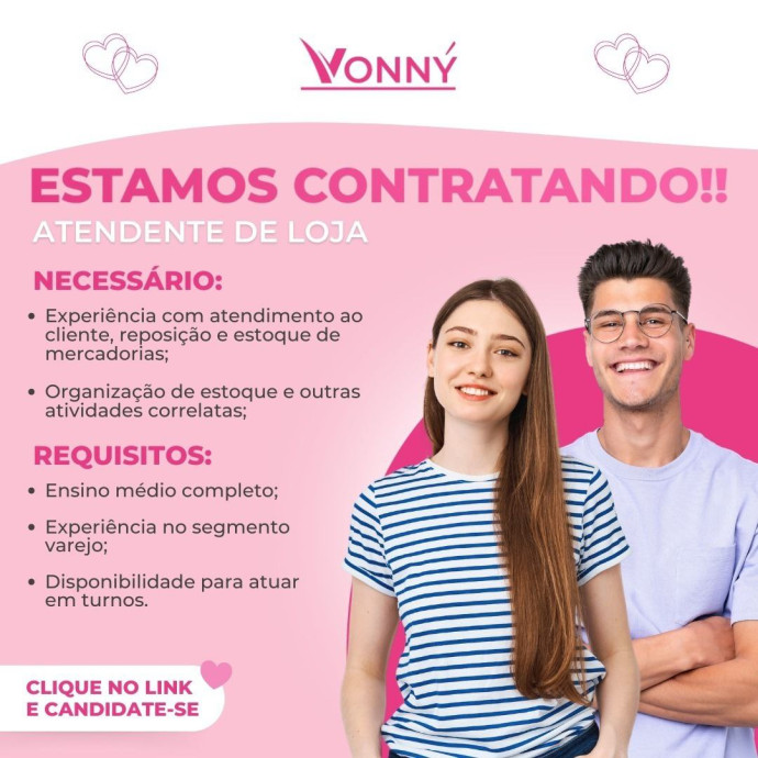 Vaga de Atendente de loja