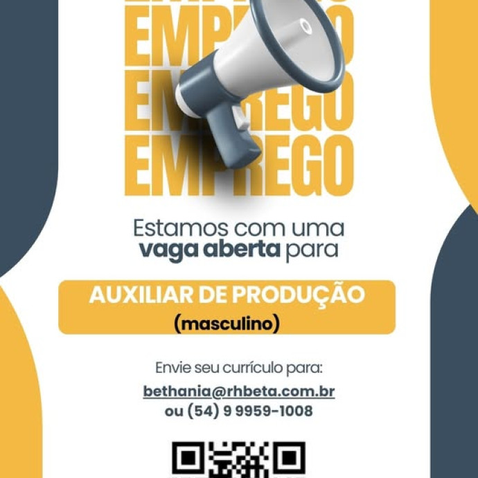 🟡Vaga para AUXILIAR DE PRODUÇÃO, em Indústria de Gesso, em Passo Fundo/RS.