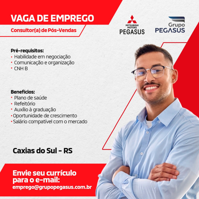 EMPRESA PEGASUS CONTRATA CONSULTOR DE PÓS VENDAS