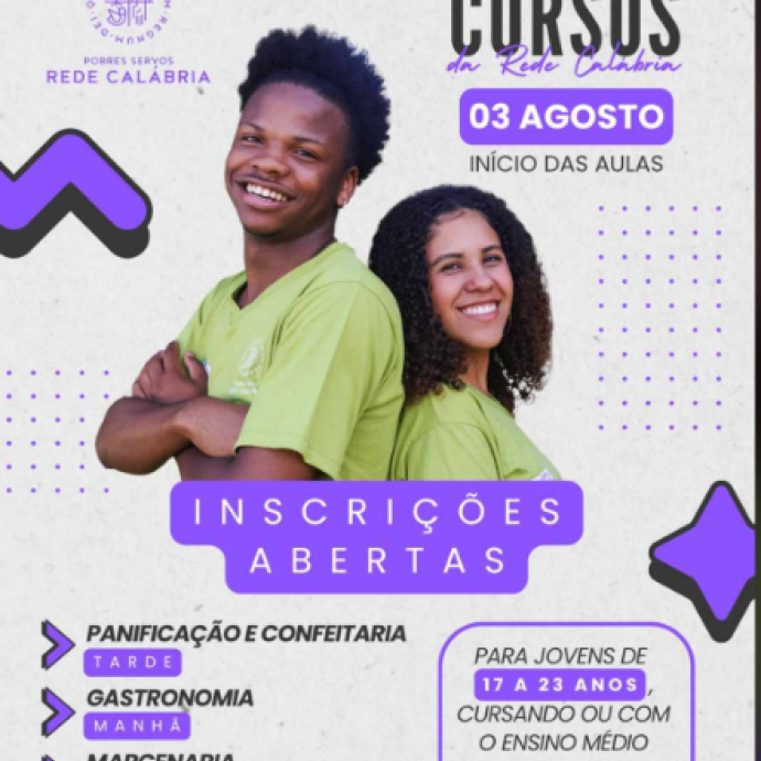 As inscrições para nossos cursos profissionalizantes já estão abertas para 2025/2! Não vai perder a oportunidade de se preparar gratuitamente para o futuro no mundo do trabalho, né?