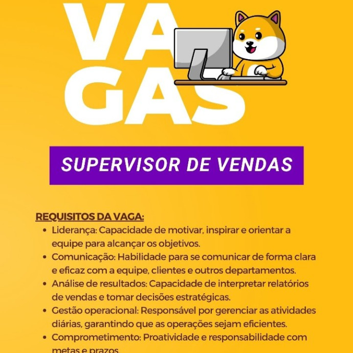 SUPERVISOR DE VENDAS