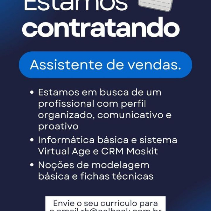 📢 VAGA ABERTA – AUXILIAR DE ENFESTO E CORTE (SETOR TÊXTIL)