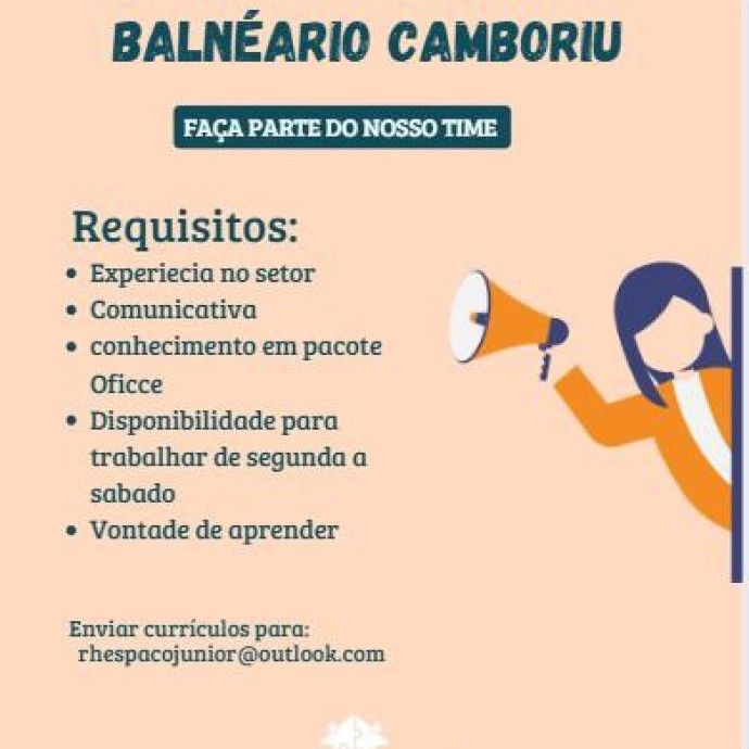 📢 Vaga para Recepcionista – Balneário Camboriú/SC