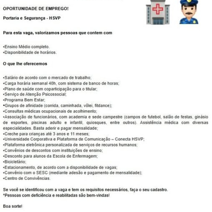 Portaria e Segurança HSVP!